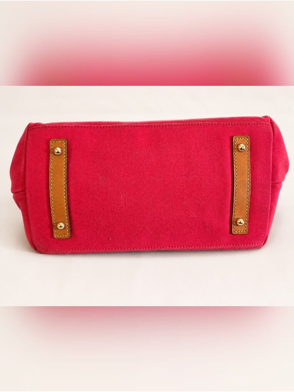 Dooney & Bourke Red Canvas Leather Satchel Handbag - Picture 3 of 10